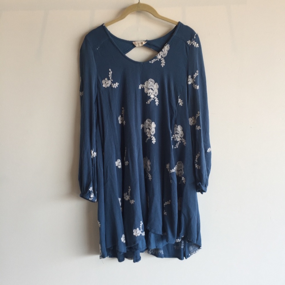 Altar’d State Blue Dress with Embroidery